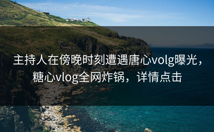 主持人在傍晚时刻遭遇唐心volg曝光，糖心vlog全网炸锅，详情点击