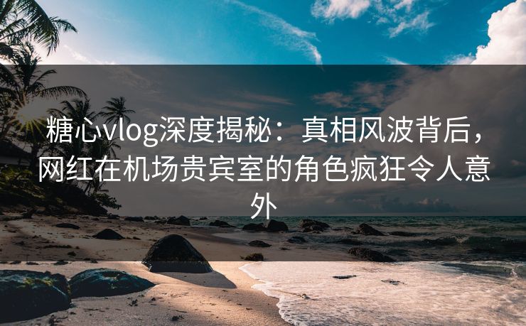 糖心vlog深度揭秘：真相风波背后，网红在机场贵宾室的角色疯狂令人意外