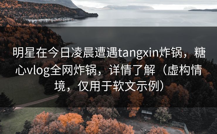明星在今日凌晨遭遇tangxin炸锅，糖心vlog全网炸锅，详情了解（虚构情境，仅用于软文示例）