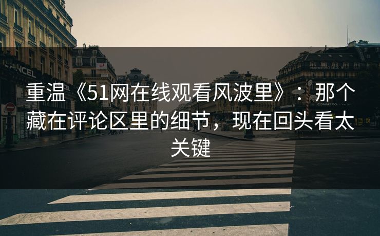 重温《51网在线观看风波里》：那个藏在评论区里的细节，现在回头看太关键